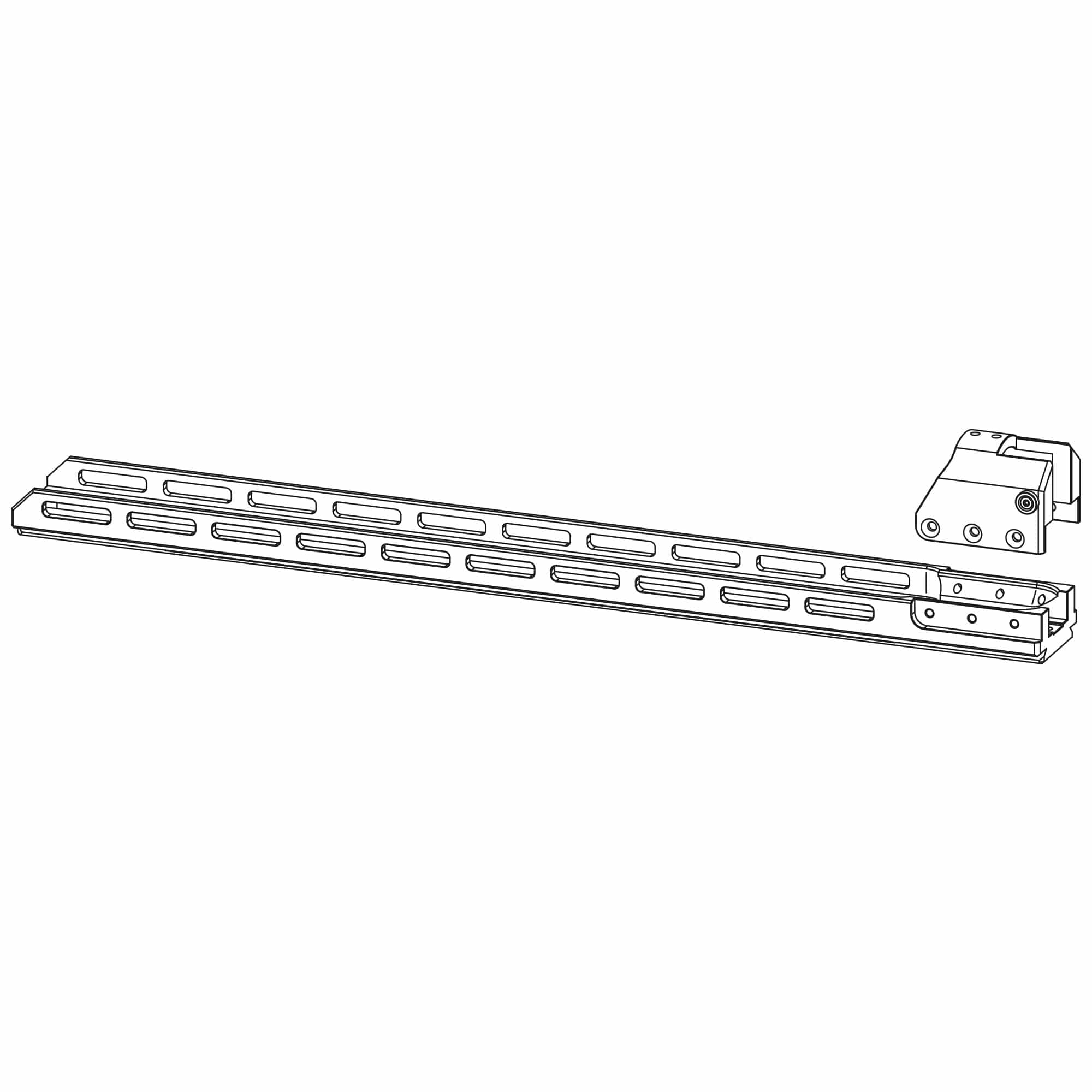 Arca Rail with M-Lok Slots - Large (485mm) - Cerakote Olive - For Katran Pro