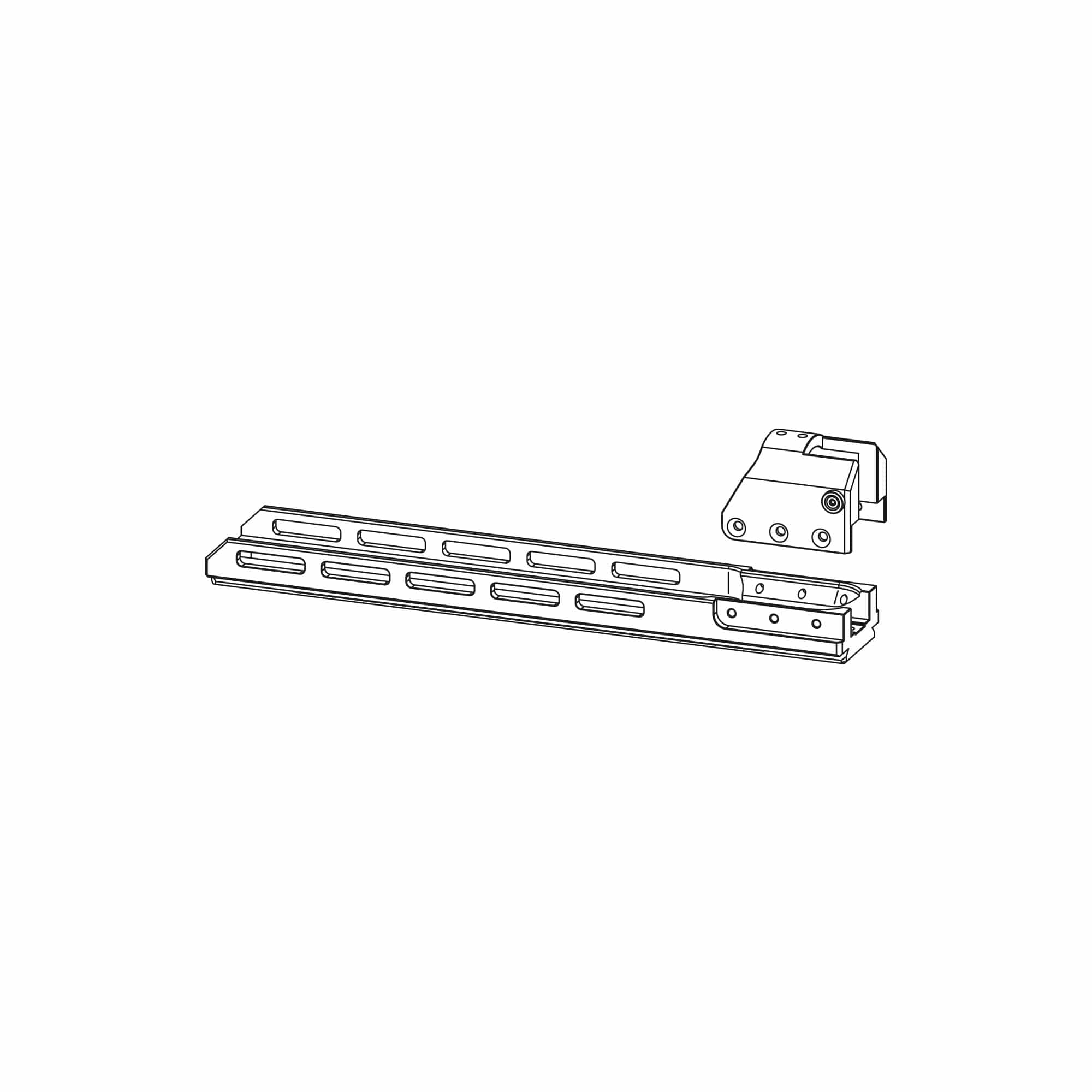 Arca Rail with M-Lok Slots - Small (300mm) - Cerakote Olive - For Katran Pro